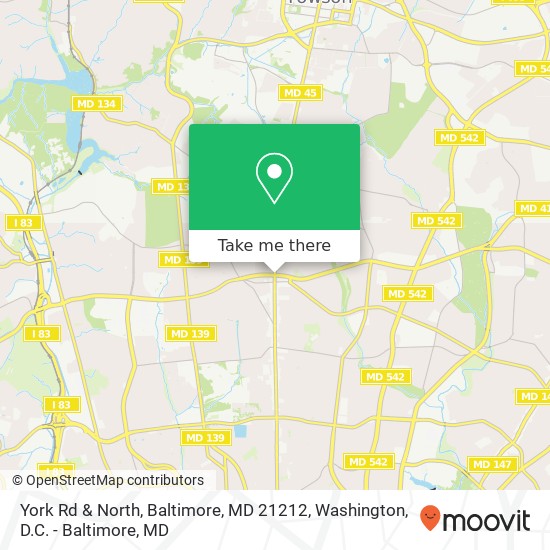 York Rd & North, Baltimore, MD 21212 map