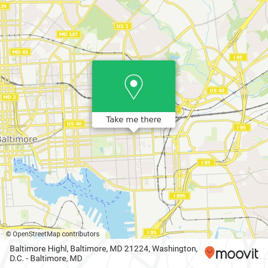 Mapa de Baltimore Highl, Baltimore, MD 21224