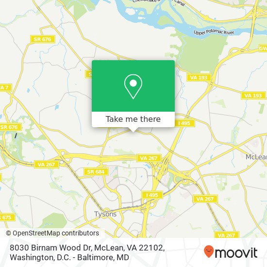 Mapa de 8030 Birnam Wood Dr, McLean, VA 22102