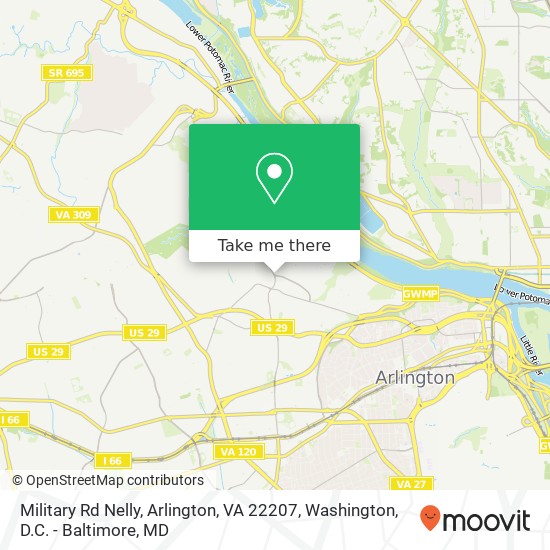 Military Rd Nelly, Arlington, VA 22207 map