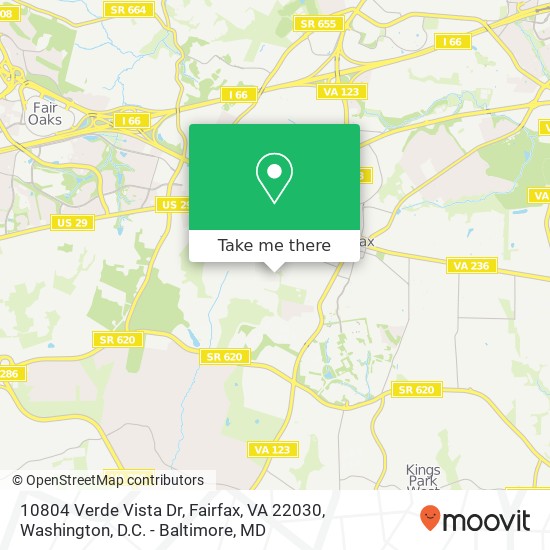 Mapa de 10804 Verde Vista Dr, Fairfax, VA 22030