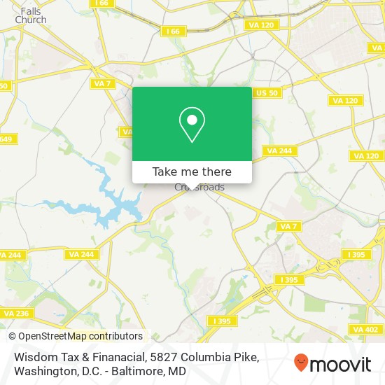 Mapa de Wisdom Tax & Finanacial, 5827 Columbia Pike
