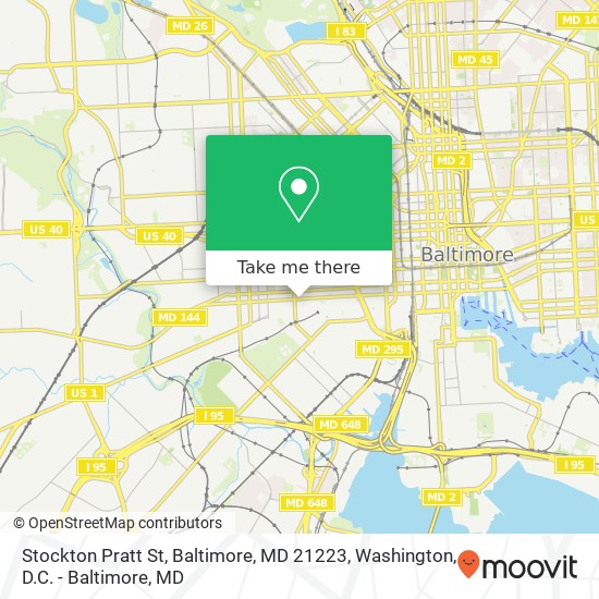 Stockton Pratt St, Baltimore, MD 21223 map