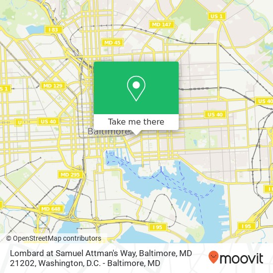 Mapa de Lombard at Samuel Attman's Way, Baltimore, MD 21202