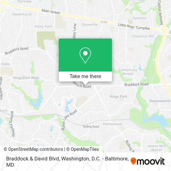 Braddock & David Blvd map