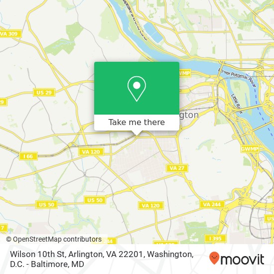 Mapa de Wilson 10th St, Arlington, VA 22201