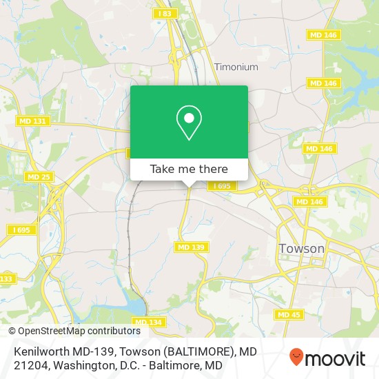 Kenilworth MD-139, Towson (BALTIMORE), MD 21204 map