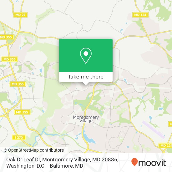 Mapa de Oak Dr Leaf Dr, Montgomery Village, MD 20886