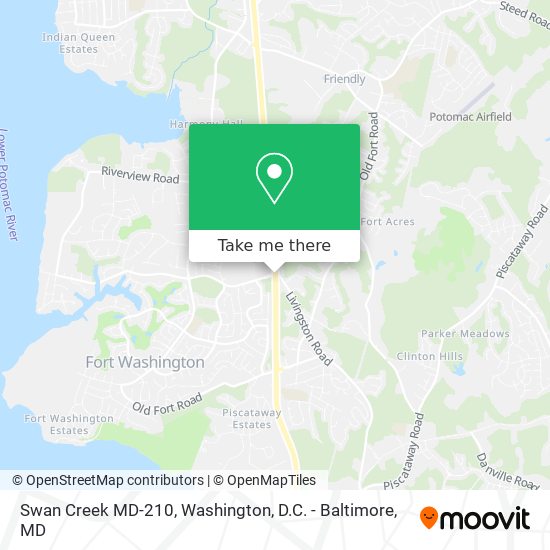 Swan Creek MD-210 map