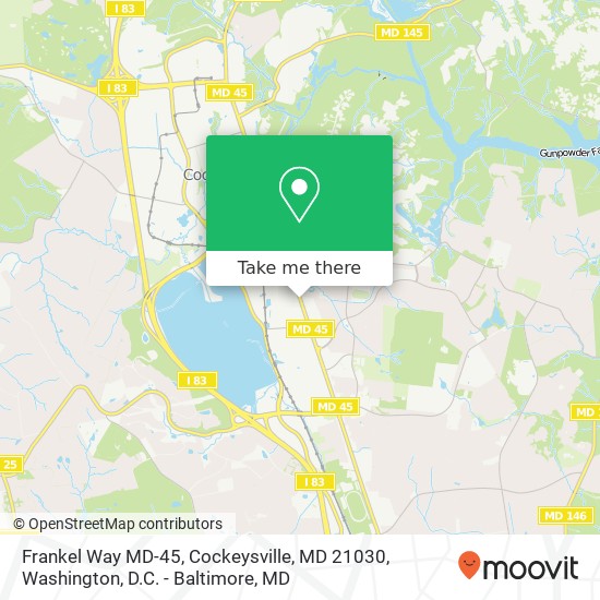 Mapa de Frankel Way MD-45, Cockeysville, MD 21030