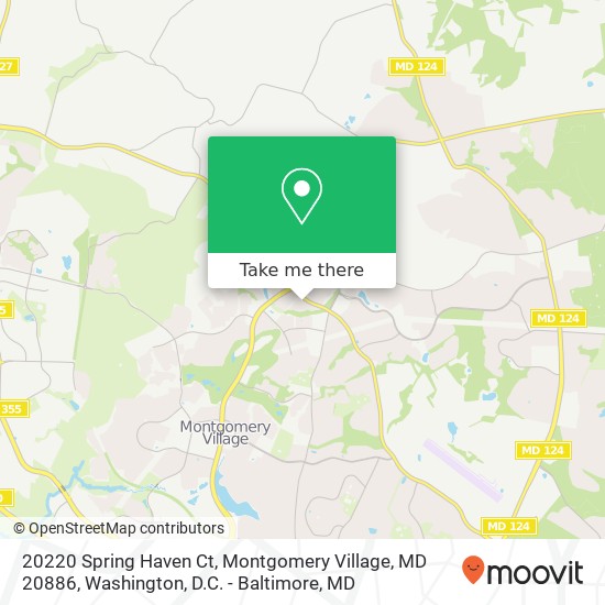 Mapa de 20220 Spring Haven Ct, Montgomery Village, MD 20886
