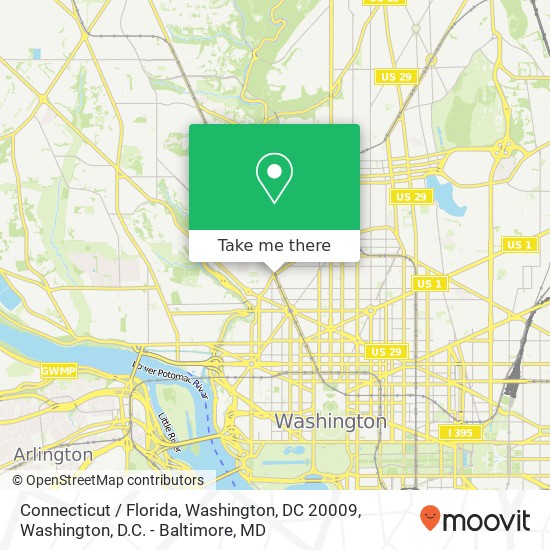 Connecticut / Florida, Washington, DC 20009 map