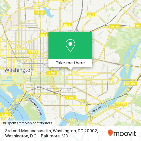 Mapa de 3rd and Massachusetts, Washington, DC 20002