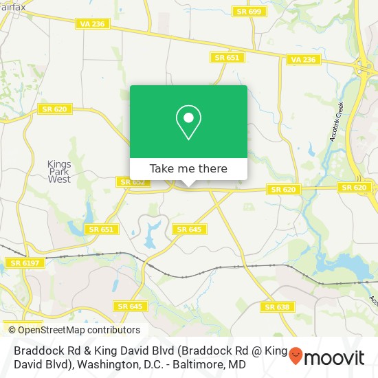 Braddock Rd & King David Blvd map