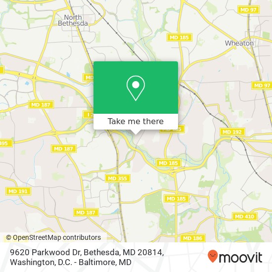 Mapa de 9620 Parkwood Dr, Bethesda, MD 20814