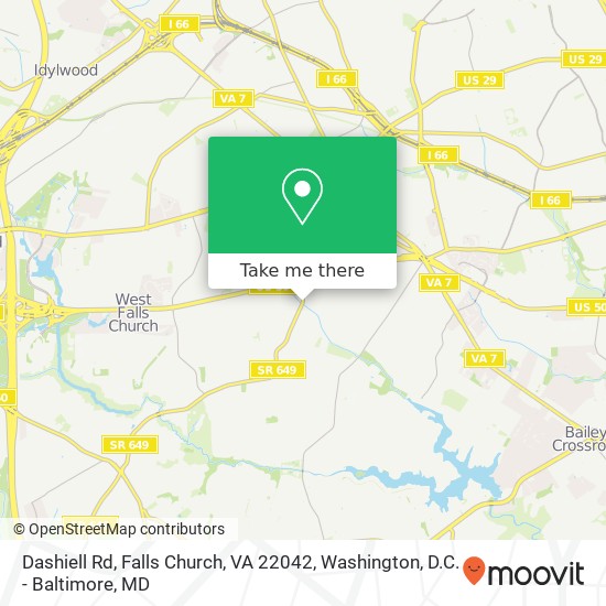 Mapa de Dashiell Rd, Falls Church, VA 22042