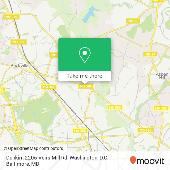 Dunkin', 2206 Veirs Mill Rd map