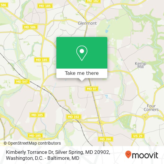 Mapa de Kimberly Torrance Dr, Silver Spring, MD 20902
