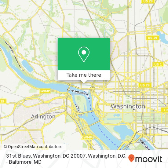 31st Blues, Washington, DC 20007 map