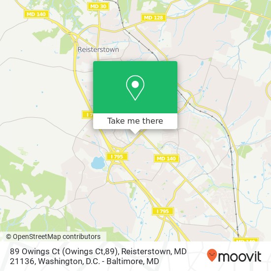 Mapa de 89 Owings Ct (Owings Ct,89), Reisterstown, MD 21136