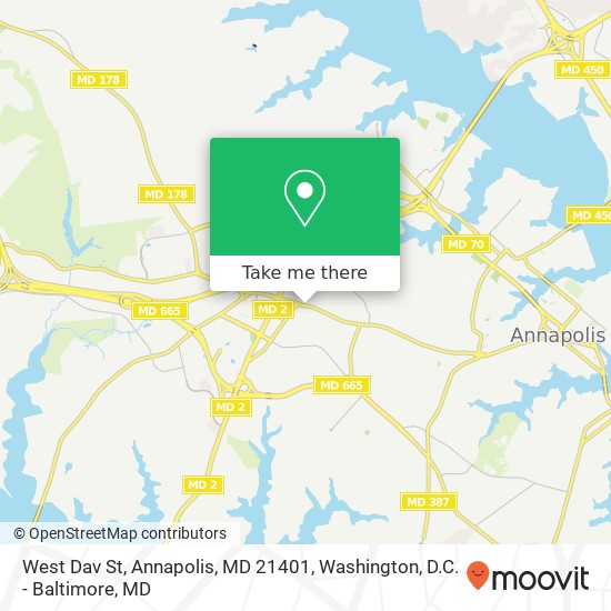 Mapa de West Dav St, Annapolis, MD 21401