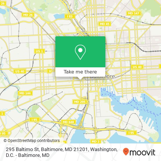 295 Baltimo St, Baltimore, MD 21201 map