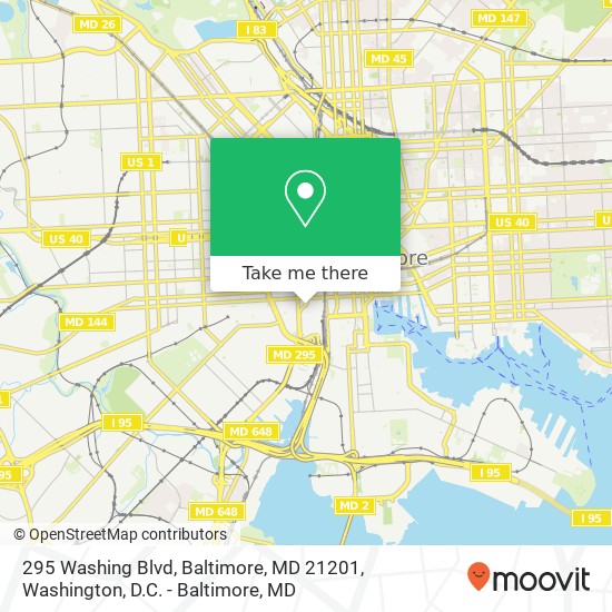 295 Washing Blvd, Baltimore, MD 21201 map