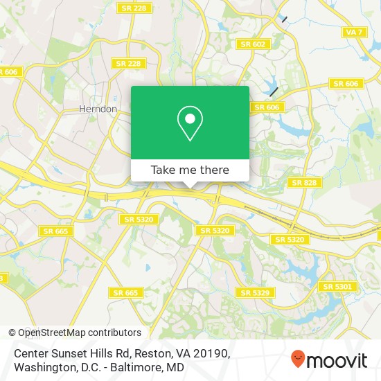 Mapa de Center Sunset Hills Rd, Reston, VA 20190