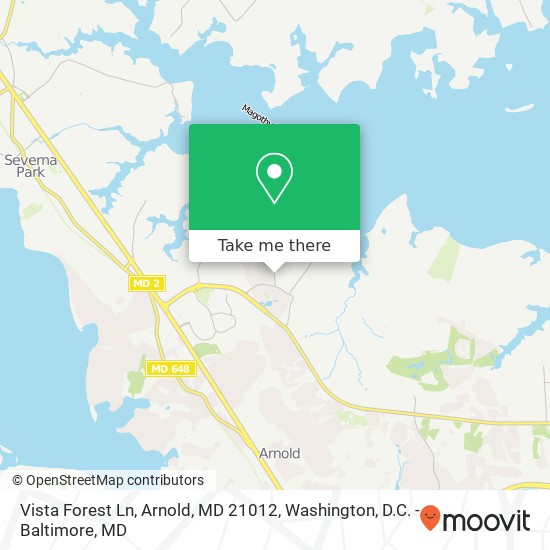 Mapa de Vista Forest Ln, Arnold, MD 21012