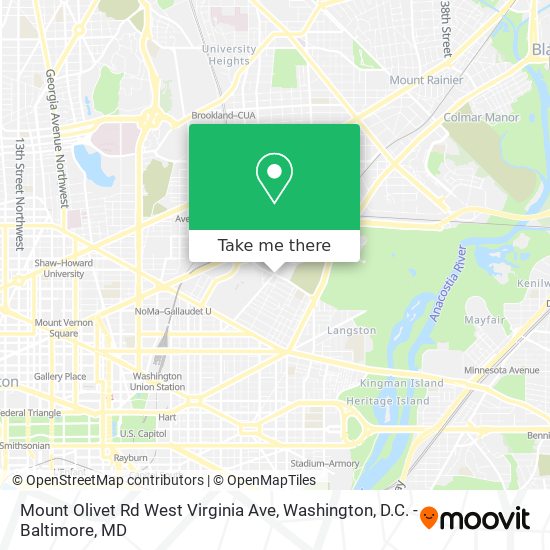 Mount Olivet Rd West Virginia Ave map