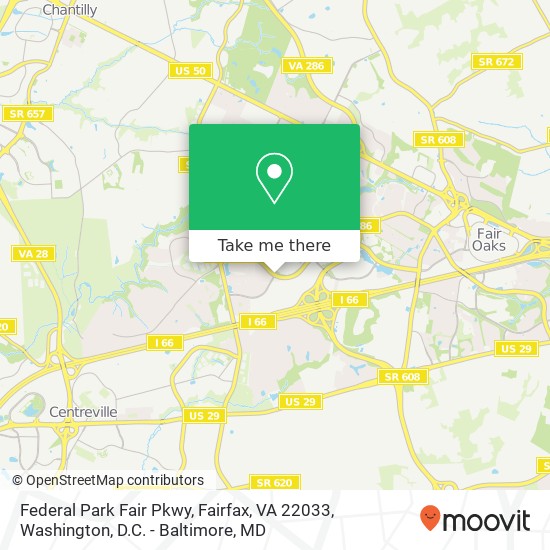 Mapa de Federal Park Fair Pkwy, Fairfax, VA 22033