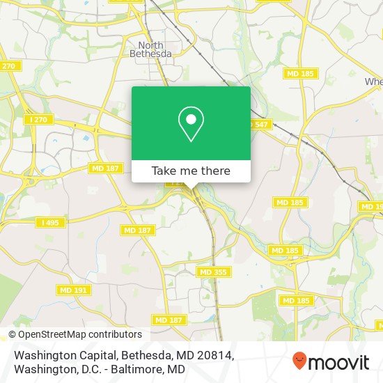 Mapa de Washington Capital, Bethesda, MD 20814