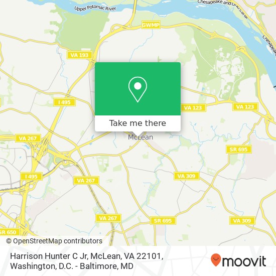 Mapa de Harrison Hunter C Jr, McLean, VA 22101