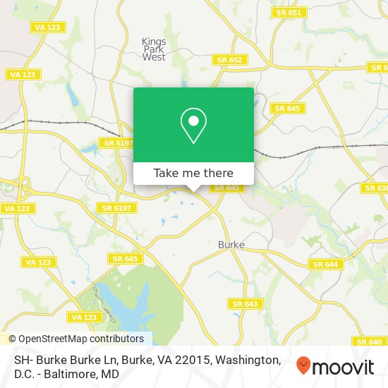 Mapa de SH- Burke Burke Ln, Burke, VA 22015