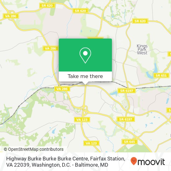 Mapa de Highway  Burke Burke Burke Centre, Fairfax Station, VA 22039