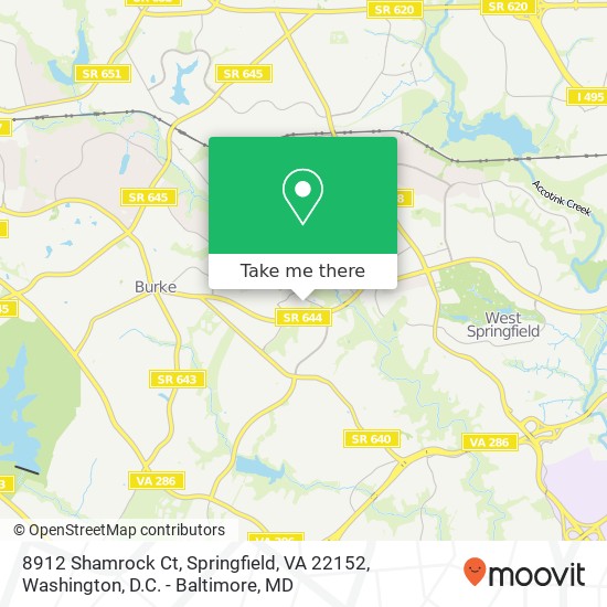 8912 Shamrock Ct, Springfield, VA 22152 map