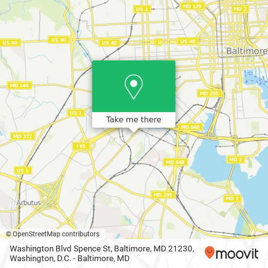 Washington Blvd Spence St, Baltimore, MD 21230 map