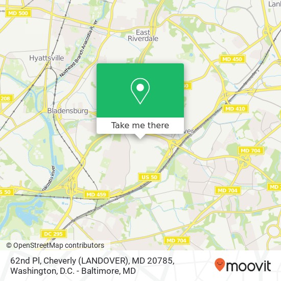 Mapa de 62nd Pl, Cheverly (LANDOVER), MD 20785