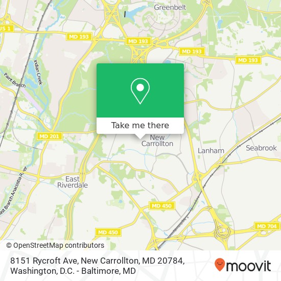 Mapa de 8151 Rycroft Ave, New Carrollton, MD 20784