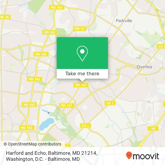 Mapa de Harford and Echo, Baltimore, MD 21214