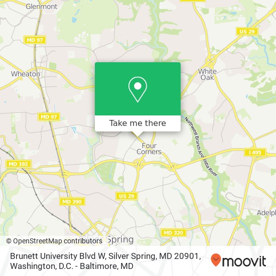 Brunett University Blvd W, Silver Spring, MD 20901 map