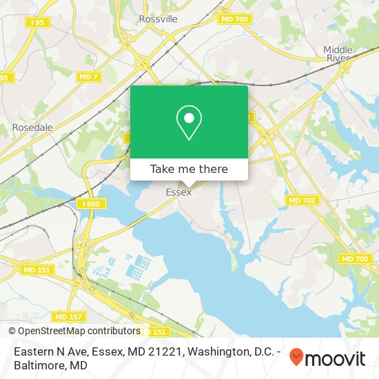 Mapa de Eastern N Ave, Essex, MD 21221