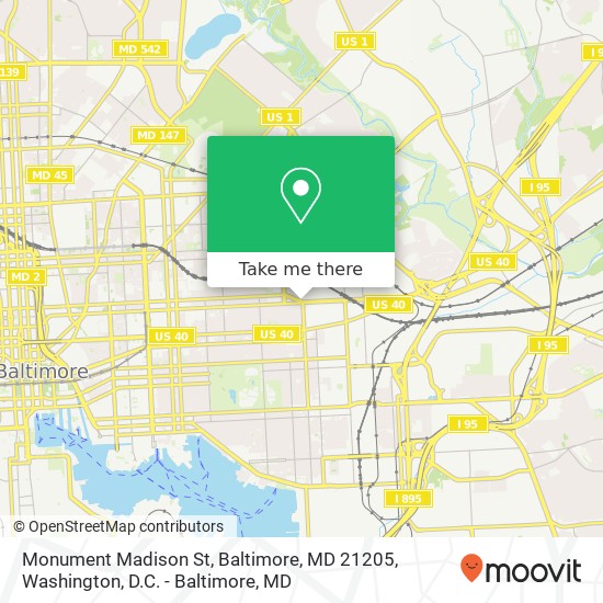 Monument Madison St, Baltimore, MD 21205 map