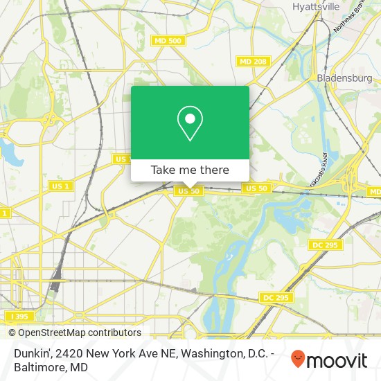 Mapa de Dunkin', 2420 New York Ave NE