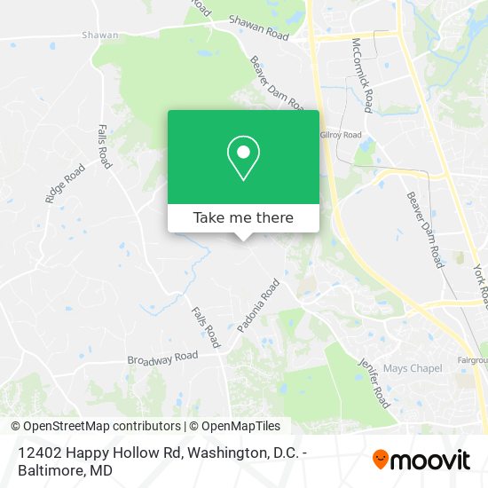 Mapa de 12402 Happy Hollow Rd