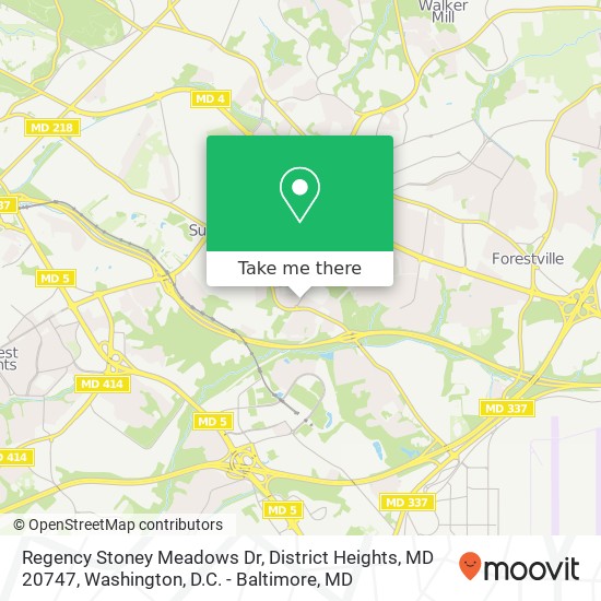 Mapa de Regency Stoney Meadows Dr, District Heights, MD 20747