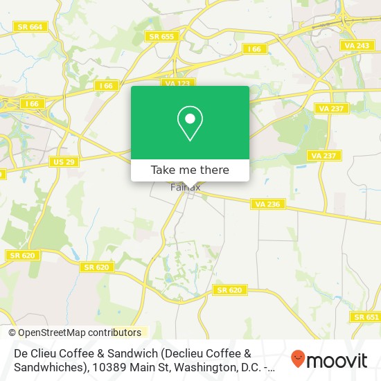 Mapa de De Clieu Coffee & Sandwich (Declieu Coffee & Sandwhiches), 10389 Main St