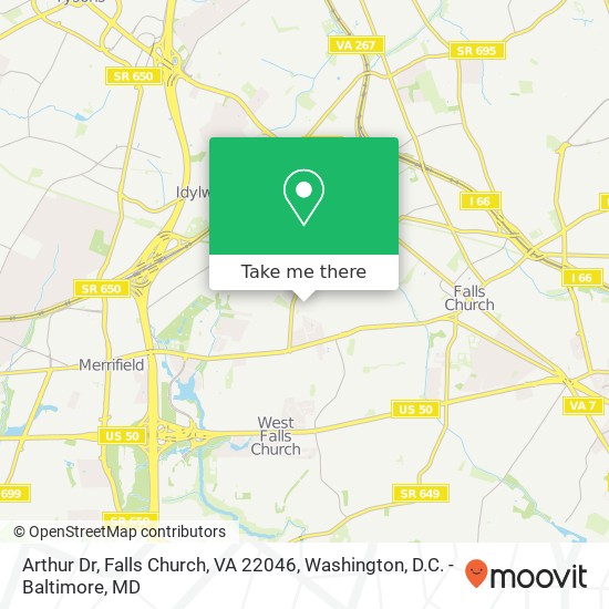 Arthur Dr, Falls Church, VA 22046 map