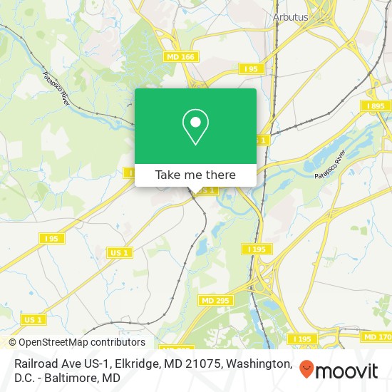 Mapa de Railroad Ave US-1, Elkridge, MD 21075