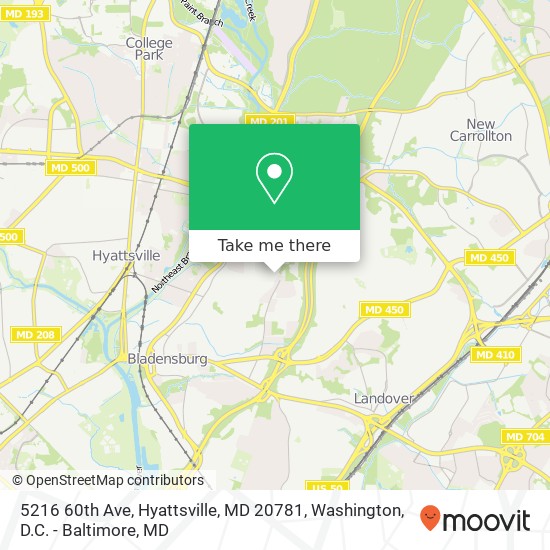 Mapa de 5216 60th Ave, Hyattsville, MD 20781